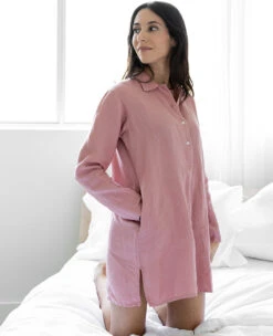 Henna Linen Nightshirt - XSMALL LEFT