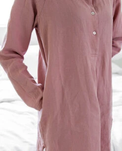 Henna Linen Nightshirt - XSMALL LEFT -Home Textiles Shop 100 LinenNightshirtHenna4