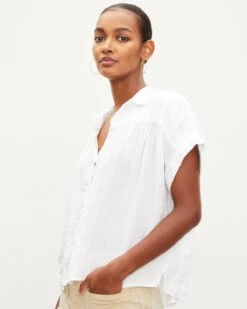 Velvet Aria Shortsleeve Linen Shirt -Home Textiles Shop AriaShortsleeveLinenShirt2