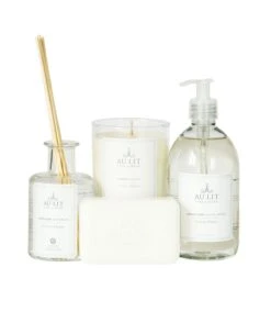 Cotton Flower Bath Set With Candle