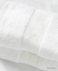 Bee Embroidered Guest Towel -Home Textiles Shop BeeEmbroideredGuestTowelOffWhite