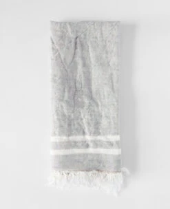 Belgian Linen Towels 14 Belgian Linen Towels -Home Textiles Shop Belgian Linen Guest Towel Grey Stripe 1
