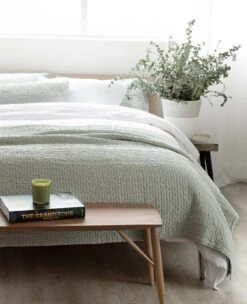 Brooke Coverlet -Home Textiles Shop Brooke Coverlet Sage2