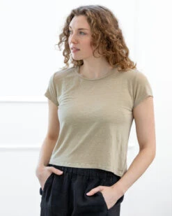 Velvet Casey Linen Knit T-Shirt Biscuit -Home Textiles Shop Casey Linen Knit T Shirt Biscuit3