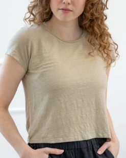 Velvet Casey Linen Knit T-Shirt Biscuit -Home Textiles Shop Casey Linen Knit T Shirt Biscuit4