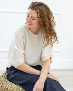 Velvet Cass Puff Sleeve Linen Shirt 15 Velvet Cass Puff Sleeve Linen Shirt -Home Textiles Shop Cass Puff Sleeve Linen Shirt3