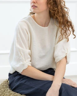 Velvet Cass Puff Sleeve Linen Shirt 14 Velvet Cass Puff Sleeve Linen Shirt -Home Textiles Shop Cass Puff Sleeve Linen Shirt4