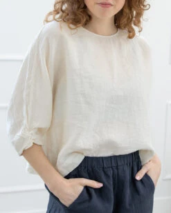 Velvet Cass Puff Sleeve Linen Shirt 17 Velvet Cass Puff Sleeve Linen Shirt -Home Textiles Shop Cass Puff Sleeve Linen Shirt5