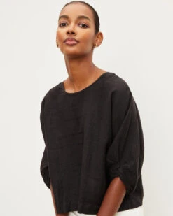 Velvet Cass Puff Sleeve Linen Shirt 19 Velvet Cass Puff Sleeve Linen Shirt -Home Textiles Shop CassPuffSleeveLinenShirt2