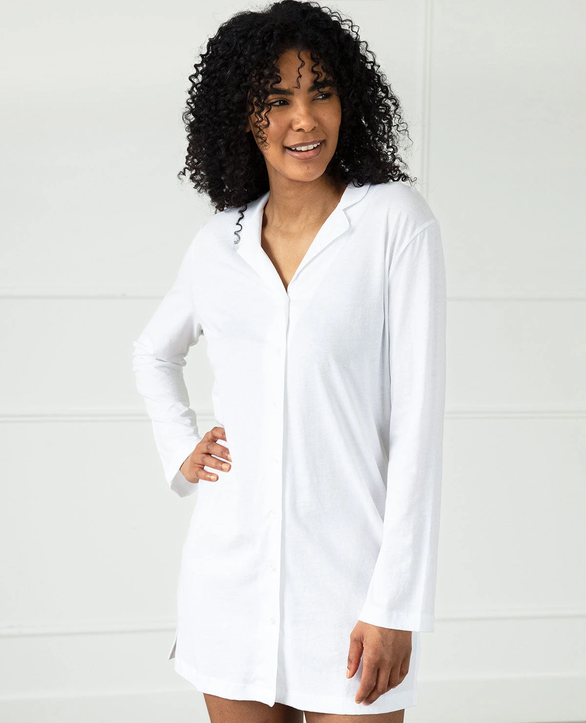 Cayla Organic Cotton Sleepshirt White 3 Cayla Organic Cotton Sleepshirt White