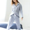 Washed Chambray Blue PJ 1 Washed Chambray Blue PJ -Home Textiles Shop Chambray PJ Set Blue White 6