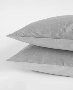 Chambray Grey -Home Textiles Shop ChambrayGreyandCharcoalReversiblePillowCase1