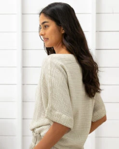 Crinkle Boat Neck Natural -Home Textiles Shop Crinkle Boat Neck Natural9