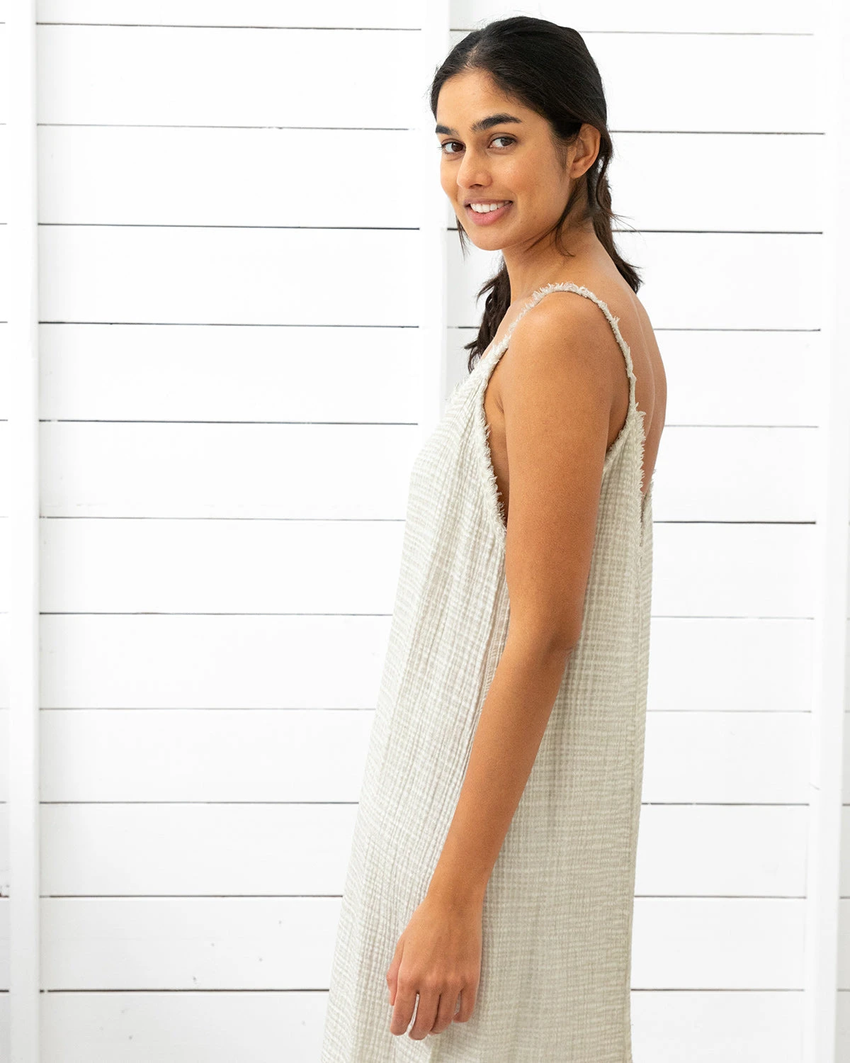 Crinkle Strappy Dress Natural 3 Crinkle Strappy Dress Natural