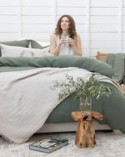 Crinkle Cotton Set Moss -Home Textiles Shop CrinkleCottonSetMoss1