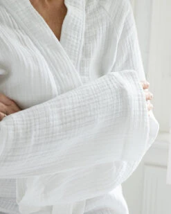 Crinkle Cotton White Kimono -Home Textiles Shop CrinkleCottonWhiteKimono9