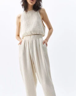 Crinkle Keyhole Tank Cream -Home Textiles Shop CrinkleKeyholeTankCream3