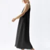 Crinkle Strappy Dress Black -Home Textiles Shop CrinkleStrappyDressBlack1
