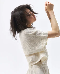 Crinkle Crop Top Cream -Home Textiles Shop CrinkleTopCream5