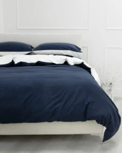 Duet Flannel Navy/White -Home Textiles Shop Duet Flannel Navy White4