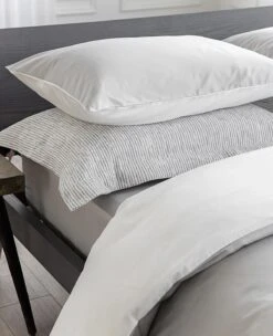 Duet Cotton Sateen Grey/Milk -Home Textiles Shop Duet Milk Grey 1