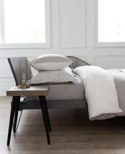 Duet Cotton Sateen Grey/Milk -Home Textiles Shop Duet Milk Grey 2