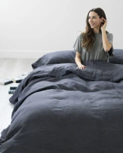 Washed Cotton Sateen Navy