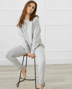 The After Work Sweatshirt Cement -Home Textiles Shop EasyLivingBamboo CottonSweatshirtCement3