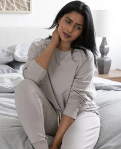 The After Work Sweatshirt Stone 13 The After Work Sweatshirt Stone -Home Textiles Shop EasyLivingBamboo CottonSweatshirtStone4