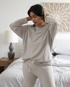 The After Work Sweatshirt Stone 12 The After Work Sweatshirt Stone -Home Textiles Shop EasyLivingBamboo CottonSweatshirtStone5