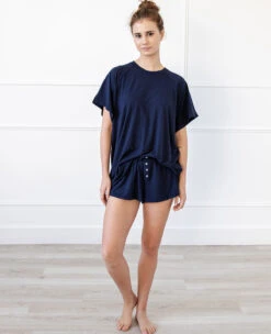 Ultra Soft Sleep Tee Navy -Home Textiles Shop EasyLivingBambooSleepTeeNavy2