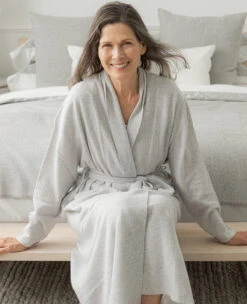 Cashmere Robe Heather Pearl