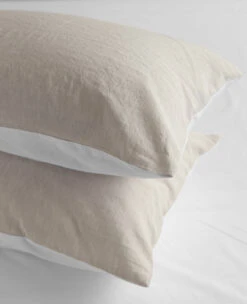 Duet Washed Linen White/Flax -Home Textiles Shop Flax 2 copy