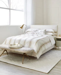 Gabriele Duvet Covers (+ FREE PILLOW CASES) -Home Textiles Shop Gabriele Stripe Dune Milk3