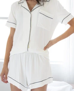Eberjey Gisele Short PJ Set Ivory/Navy