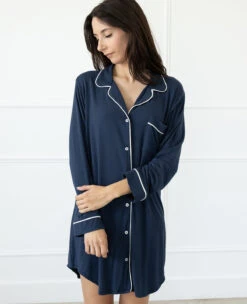 Eberjey Gisele Sleep Shirt Navy/Ivory