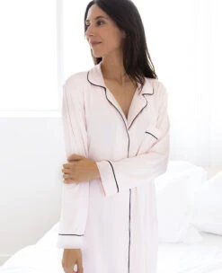 Eberjey Gisele Sleep Shirt Sorbet/Black -Home Textiles Shop GiseleSleepShirtSorbet Black3