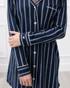 Grant Pima Cotton Jersey Nightshirt -Home Textiles Shop Grant Pinstripe Jersey Nightshirt3