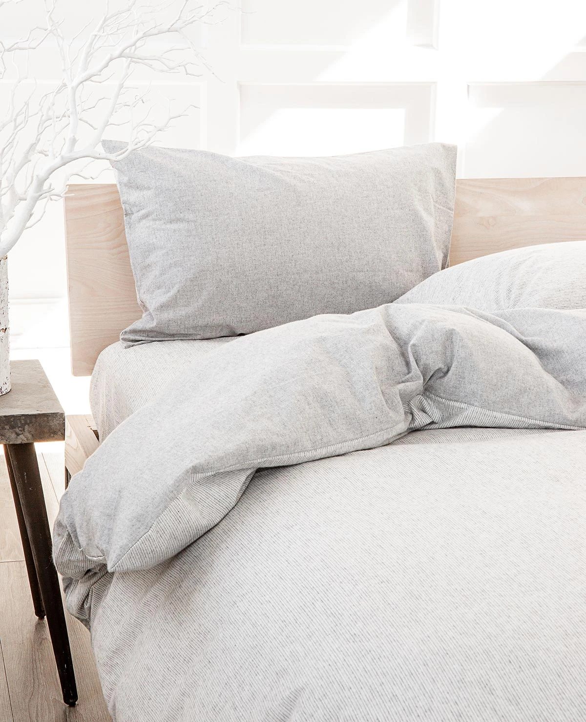 Pinstripe Oatmeal Flannel 5 Pinstripe Oatmeal Flannel - Image 3