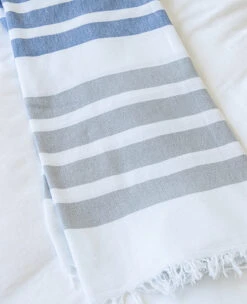 Iskandil Fouta Denim/Grey -Home Textiles Shop IskandilFoutaDenim Grey1