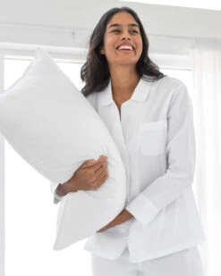 Italian Cotton Sateen PJ White