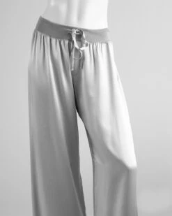 Jolie Cropped Satin Pyjama Pant -Home Textiles Shop JolieSatinCapriPJPantSilverweb