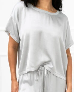 Kit Silky Soft Satin Tee -Home Textiles Shop Kit Satin Tee Grey Fox4