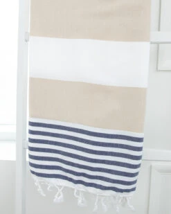 Ladon Fouta Beige/Navy