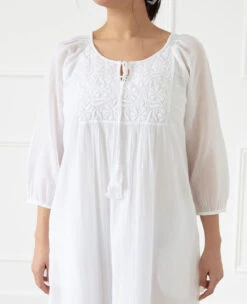 Lauren Cotton Nightgown -Home Textiles Shop Lauren Embroidered Cotton Nightgown2