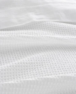 Washed Waffle Cotton Blanket White -Home Textiles Shop Lavato Waffle Blanket 3