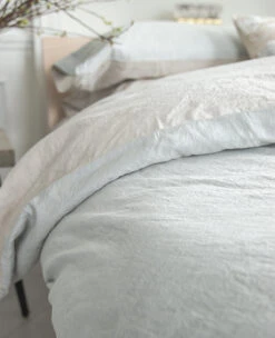 Duet Washed Linen Skylight/Flax -Home Textiles Shop LavatoFlax Skylight 2web