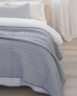 Lexington Quilt Chambray/Stripe Navy -Home Textiles Shop Lexington Quilt Chambray Stripe Navy5