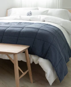Camden Linen Quilt Navy