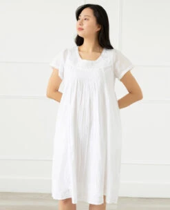 Lisa Cotton Nightgown -Home Textiles Shop Lisa Cap Sleeve Nightgown1